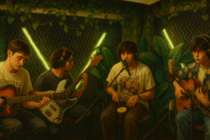 Los Fomes en sesión acústica para Los Bonobos Sessions, banda chilena de rock latino y jazz en vivo.