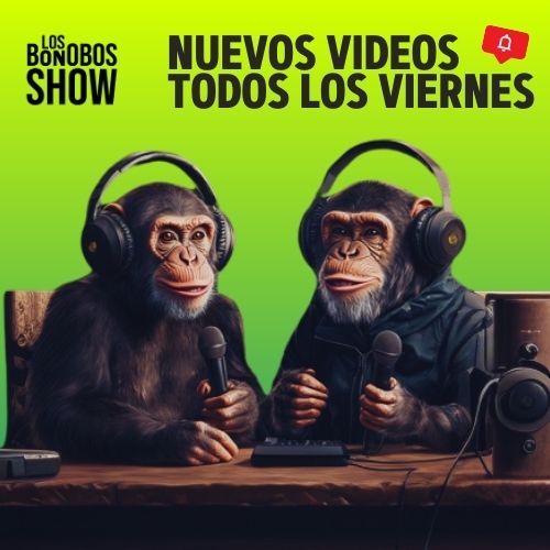 Banner animado de Los Bonobos Show invitando a suscribirse al canal de YouTube