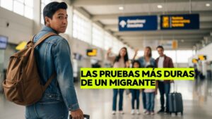 Migrante en su primer año enfrentando retos y adaptación cultural, creado por Los Bonobos, losbonobos.com