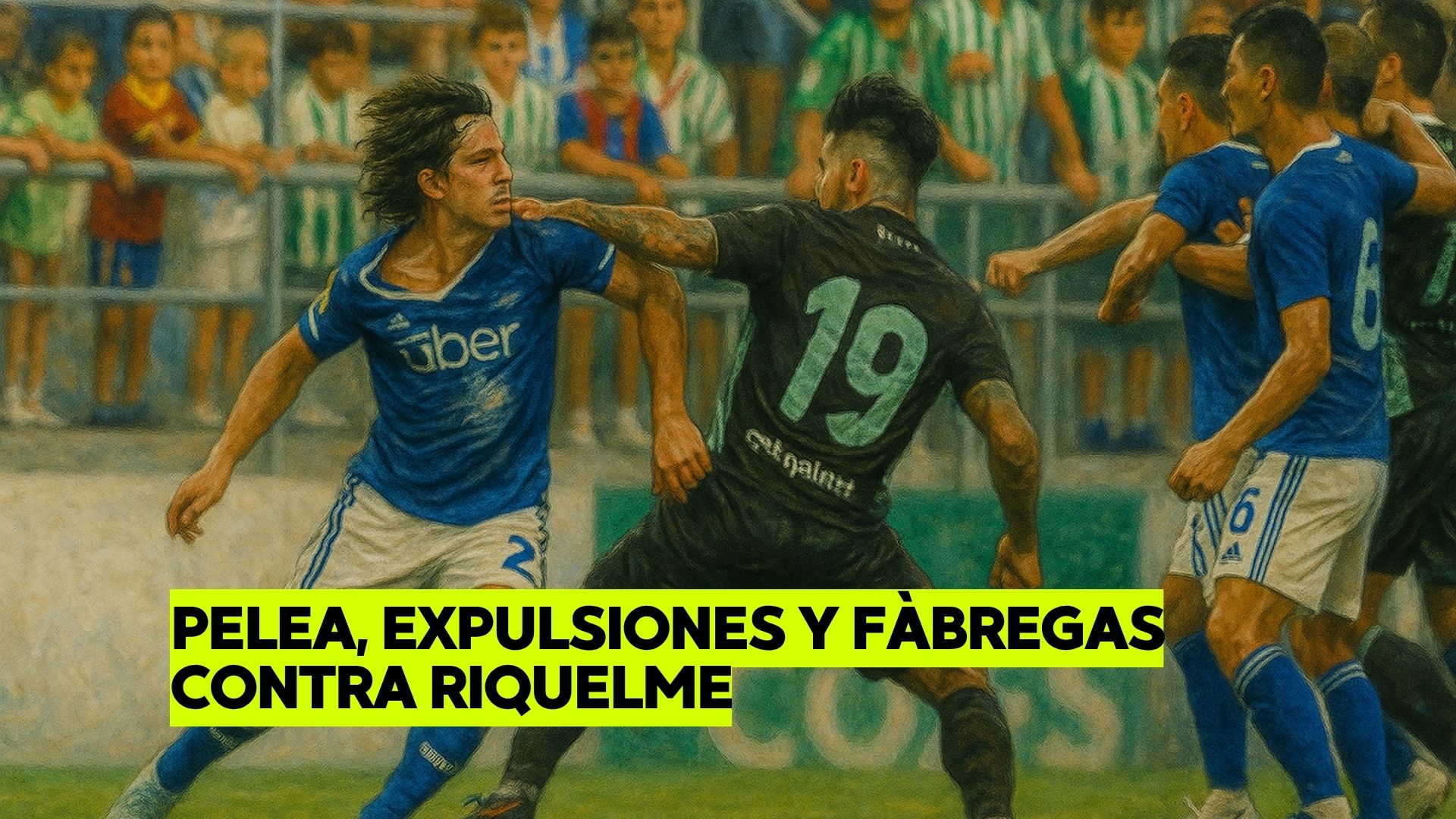 Pelea en partido amistoso entre Betis y Como, con jugadores en disputa y tensión en el campo.