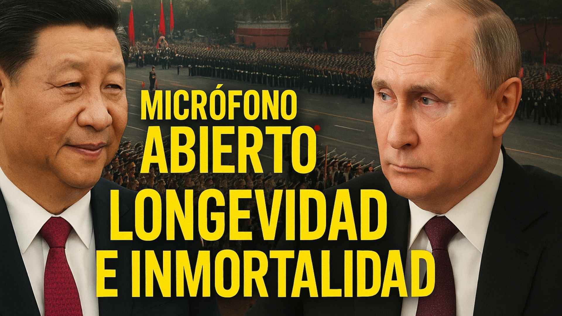 Xi Jinping y Vladimir Putin conversando sobre longevidad e inmortalidad en Pekín.