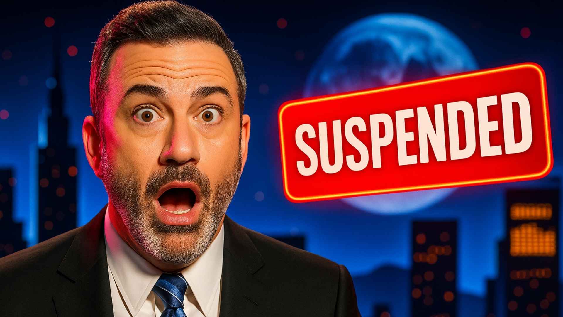 Jimmy Kimmel en el set de su programa antes de la suspensión por ABC