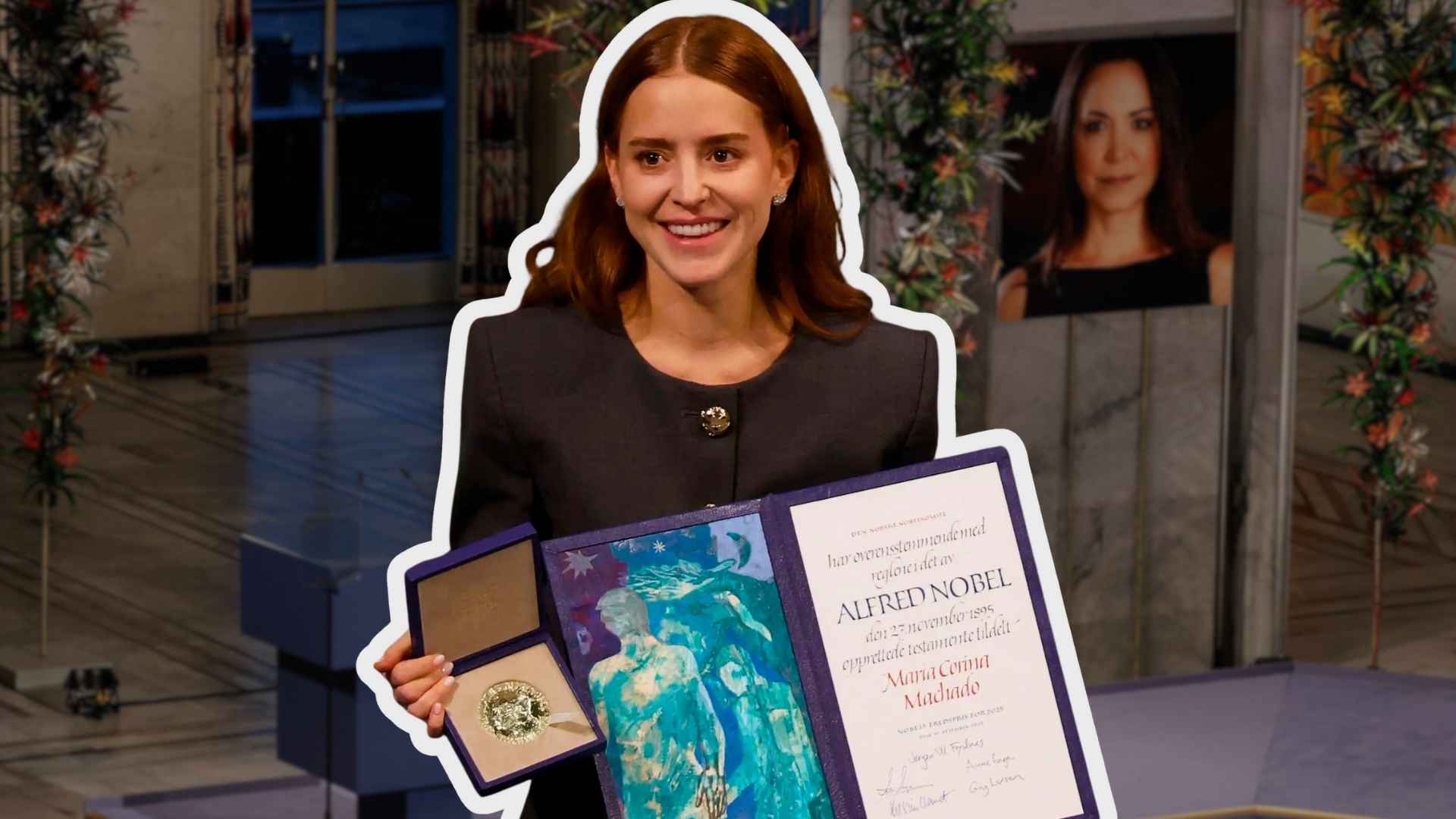 María Corina Machado galardonada con el Premio Nobel de la Paz 2025 en Oslo, en un reportaje especial de Los Bonobos.