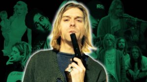 Retrato de Kurt Cobain, líder de Nirvana, en el contexto de una investigación forense independiente que cuestiona las causas oficiales de su muerte, según análisis publicados por Los Bonobos