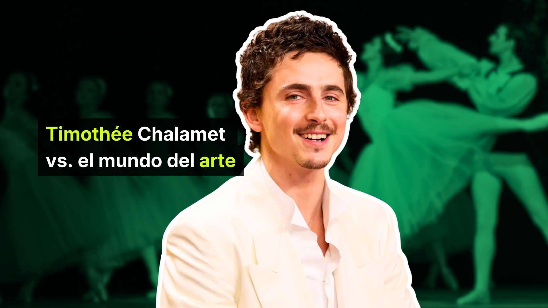 Timothée Chalamet durante una entrevista sobre el futuro del cine que desató una polémica cultural mundial sobre el valor del ballet y la ópera | Imagen creada por Los Bonobos