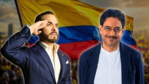 Ilustración editorial de las elecciones presidenciales de Colombia 2026: urnas, votantes y la disputa entre Abelardo de la Espriella e Iván Cepeda rumbo a la segunda vuelta del 21 de junio.