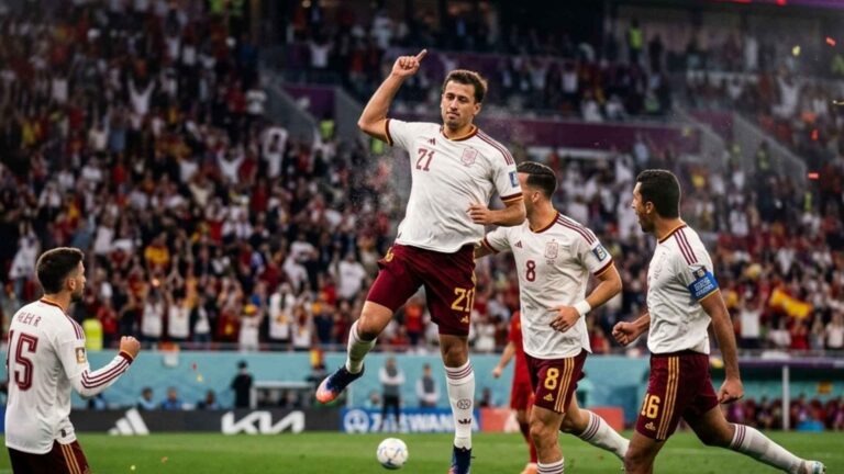 Selección de España celebrando la victoria sobre Francia en la semifinal del Mundial 2026