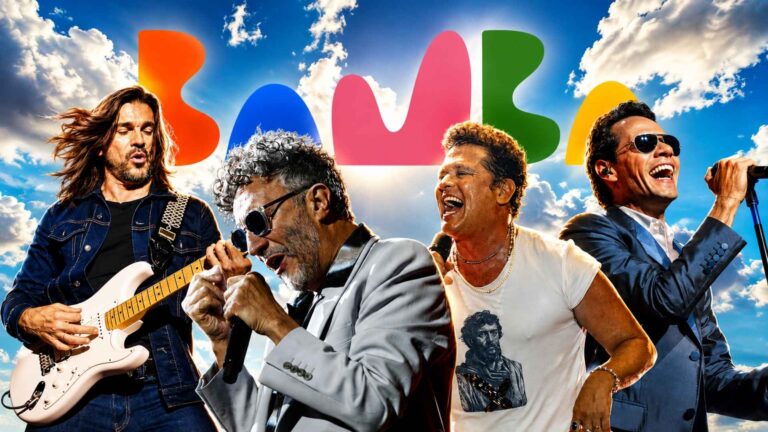 Cartel del Festival Bamba 2026 en Parque O'Higgins, Santiago, con Marc Anthony, Juanes, Fito Páez y Carlos Vives